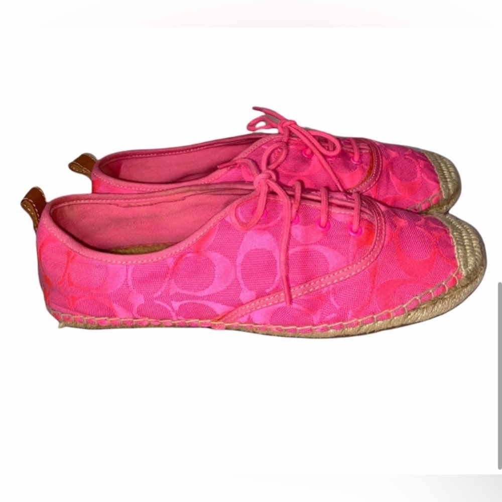 COACH Ramira Hot Pink Espadrilles Shoe..Size:9B